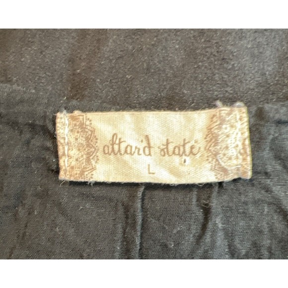 Altar'd Sate Faux Suede Embroidered Flowers V Neck Dress Fully Lined Size L - Picture 7 of 11